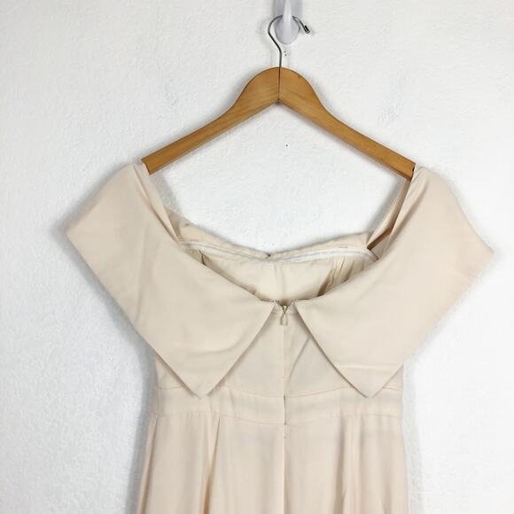 Fame & Partners Cream Off The Shoulder Column Maxi Dress Size 2 Cocktail Formal - Picture 10 of 13